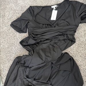 Baltic Born Classic Black V-Neck Dress